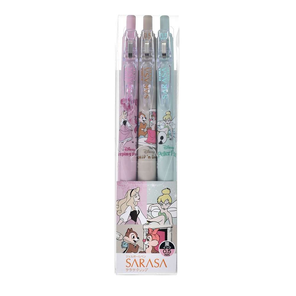 ✈️日本直送🇯🇵預購🛍️日本迪士尼 x Zebra SARASA 0.5mm 黑色啫喱筆 ( 睡美人、Chip & Dale 、Tinkerbell )