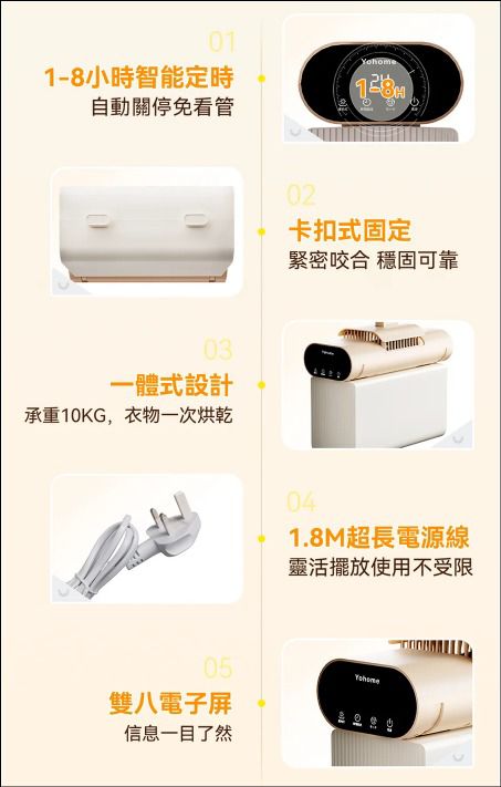 日本Yohome MiniFold雙出風速乾雙模護衣可視窗低噪免安裝可移動烘乾機 PRO 2.0