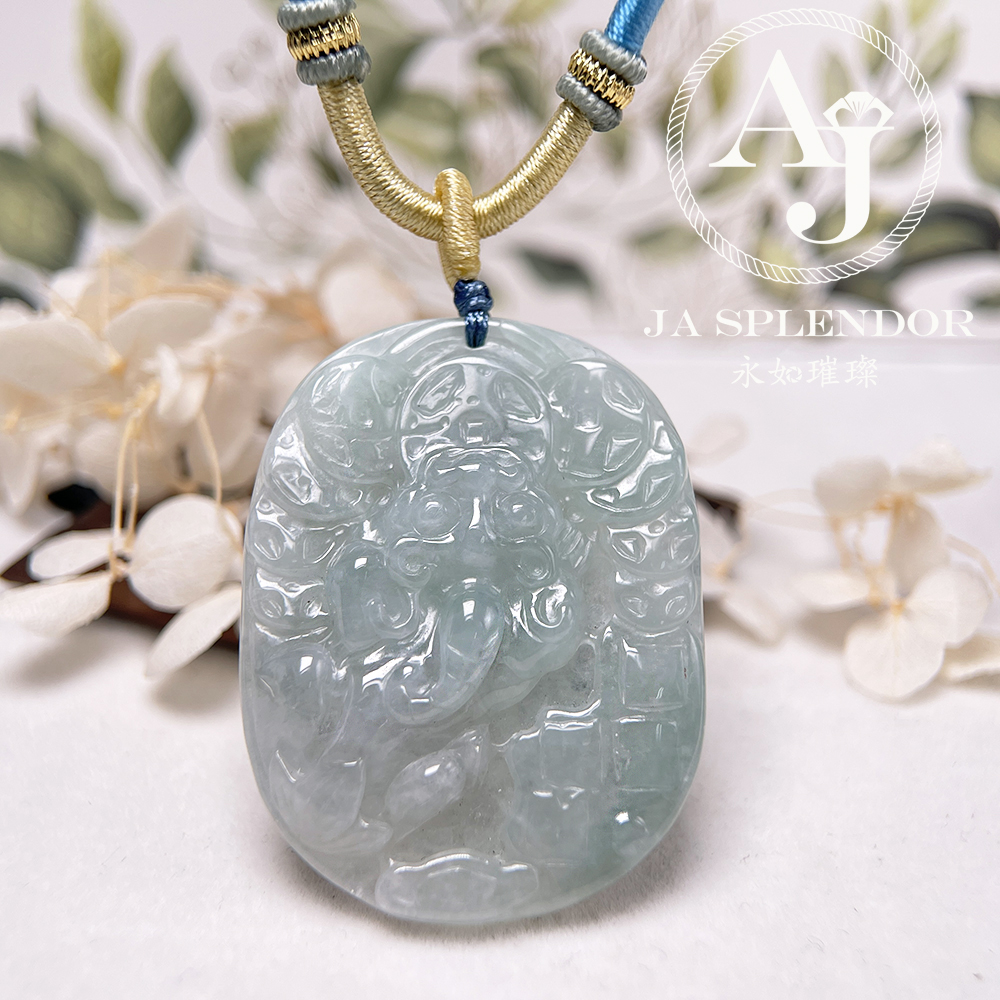 JN-1544 天然翡翠A玉 冰糯晴綠招財鎮宅貔貅挂件