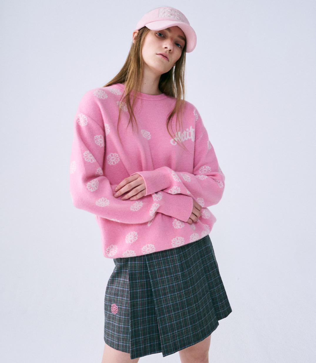 Mardi flower MINI SKIRT_grey 特價 Only Size L