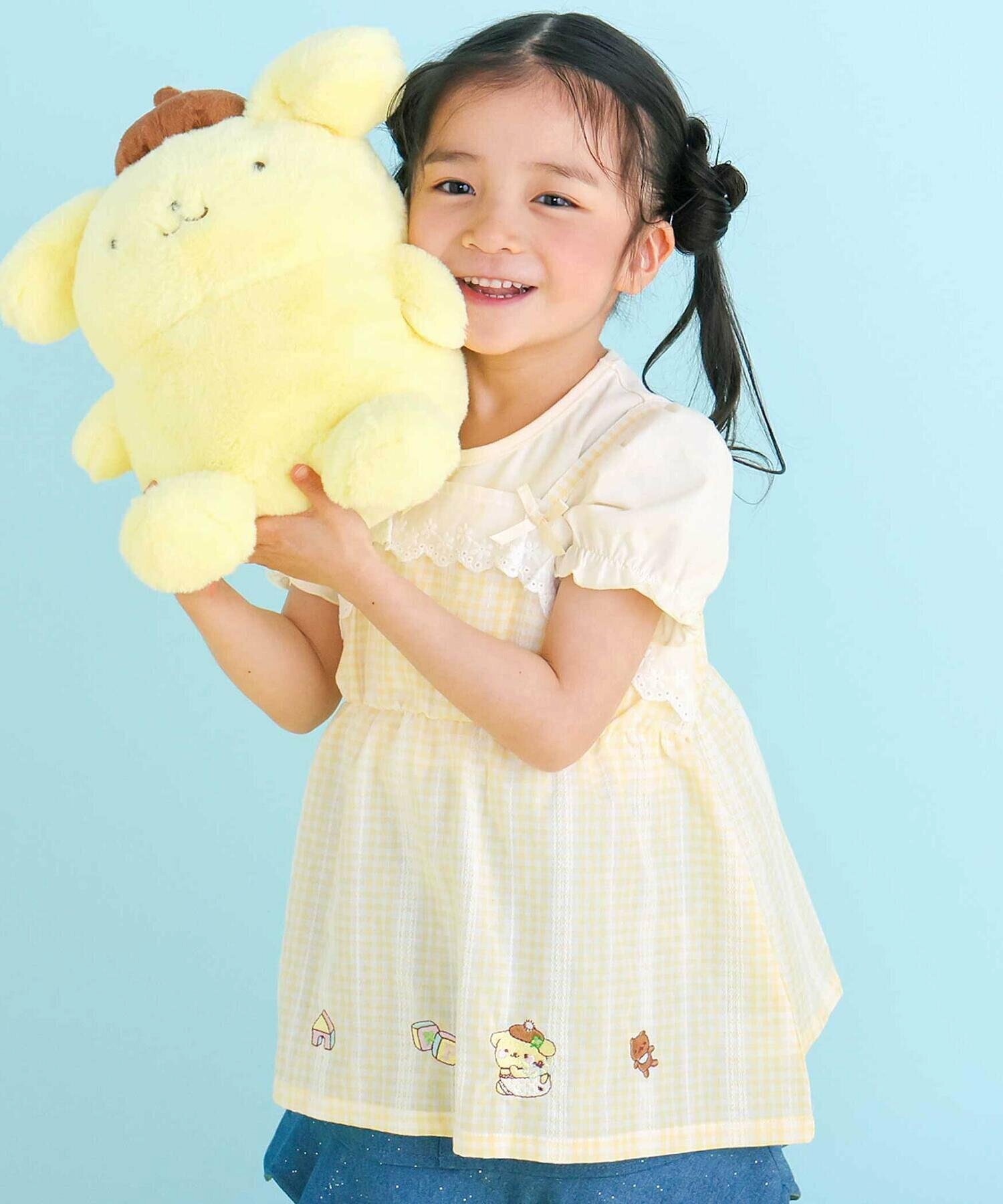 🆕【⭐訂購⭐】🇯🇵日本直送🌀#肉桂狗/ #布丁狗  泡泡袖印花TEE+格紋喇叭胸衣 兩件套🌀[ELBA-0161][260310]