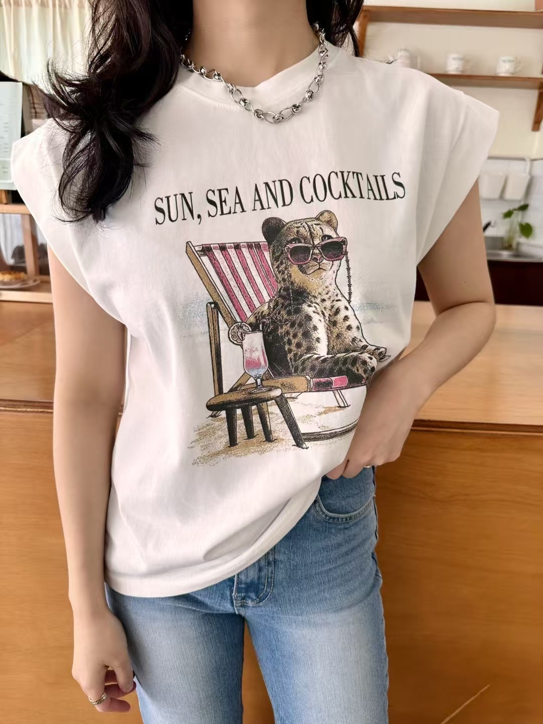 🇰🇷K5583 cotton印卡通膊短袖tee