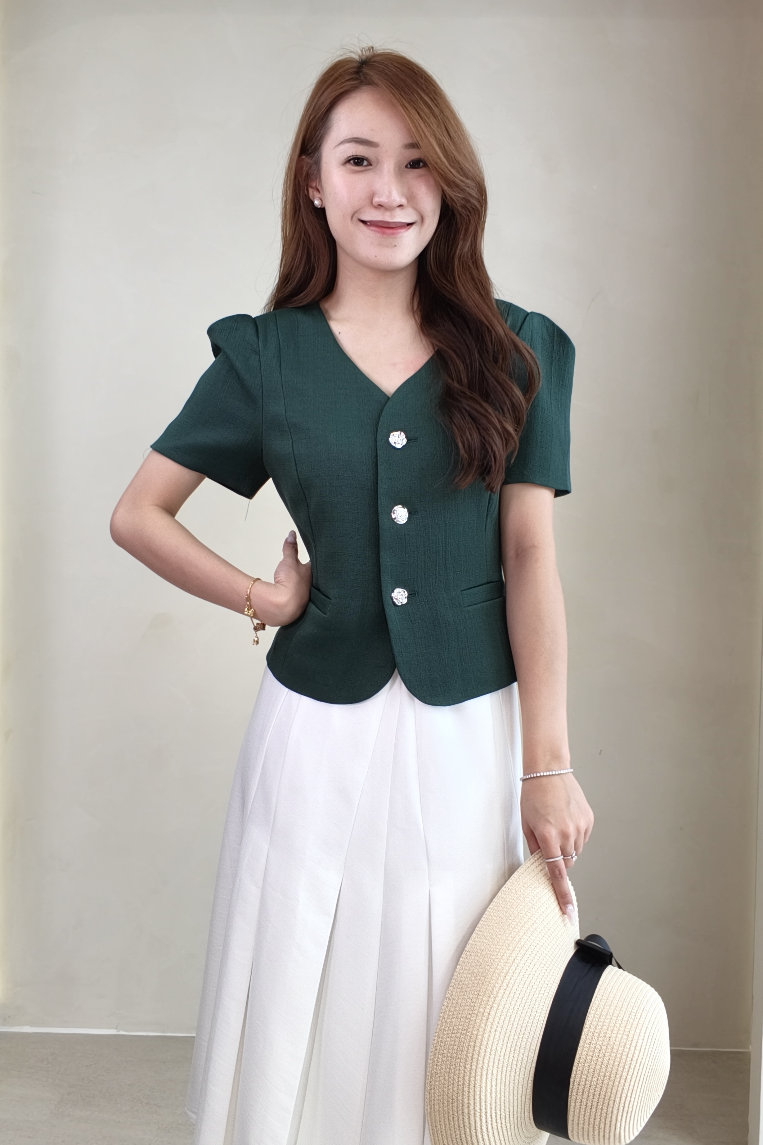 266096 Emerald Grace Tailored Blouse
