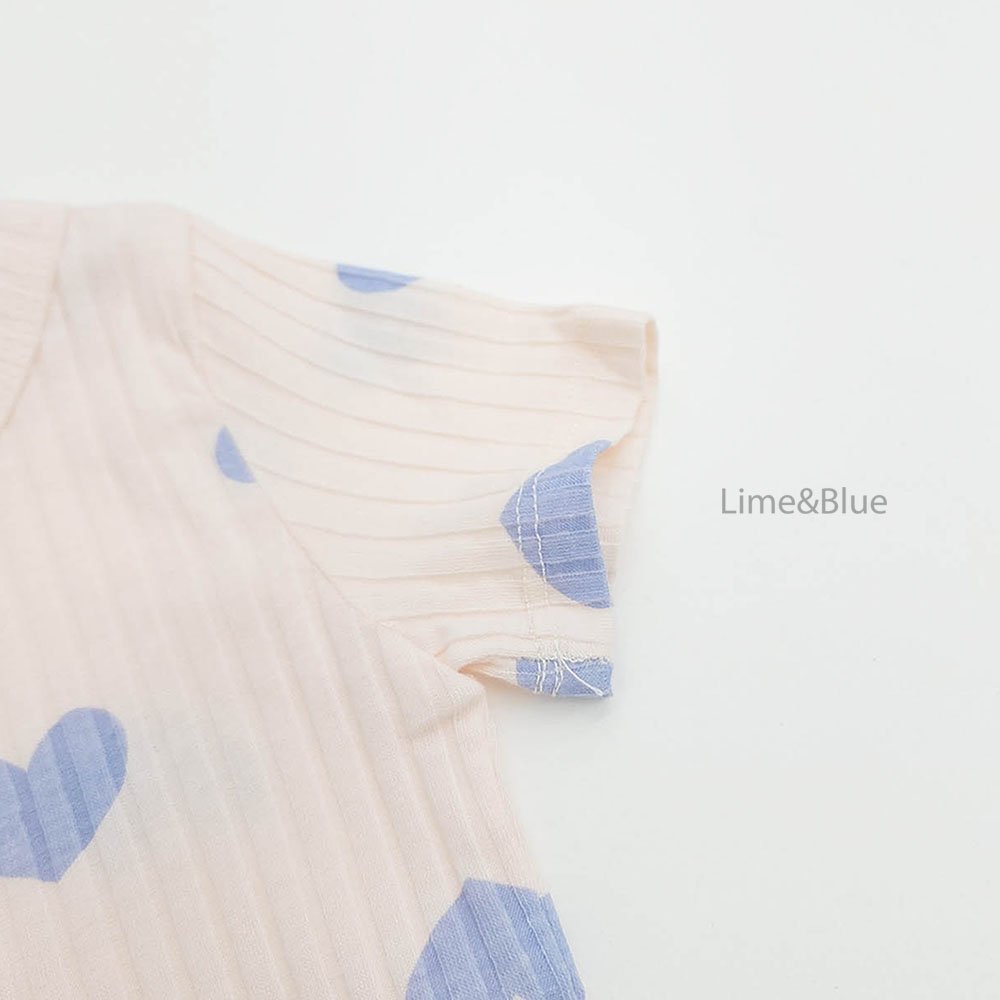 Modal Heart Ribbed Short-Sleeve Set