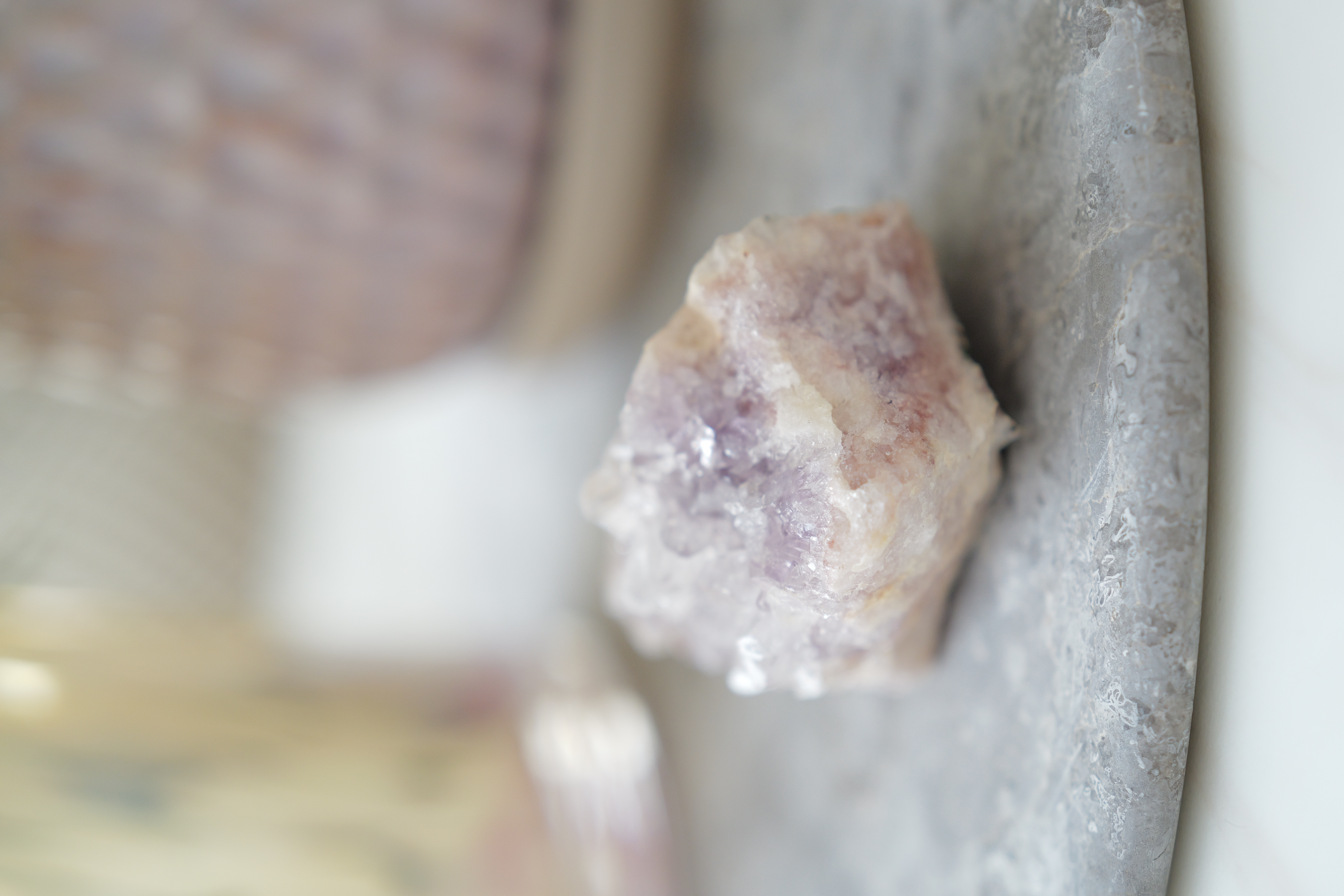  ༒6cm Pink Amethyst Geode༒ PA.7051H3m-RA22*3MF