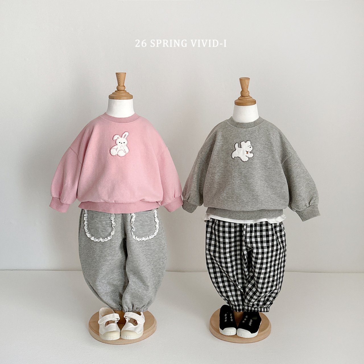 🌸預訂 韓國直送🌸🇰🇷VIVIDI三色動物刺繡貼花寬鬆衛衣