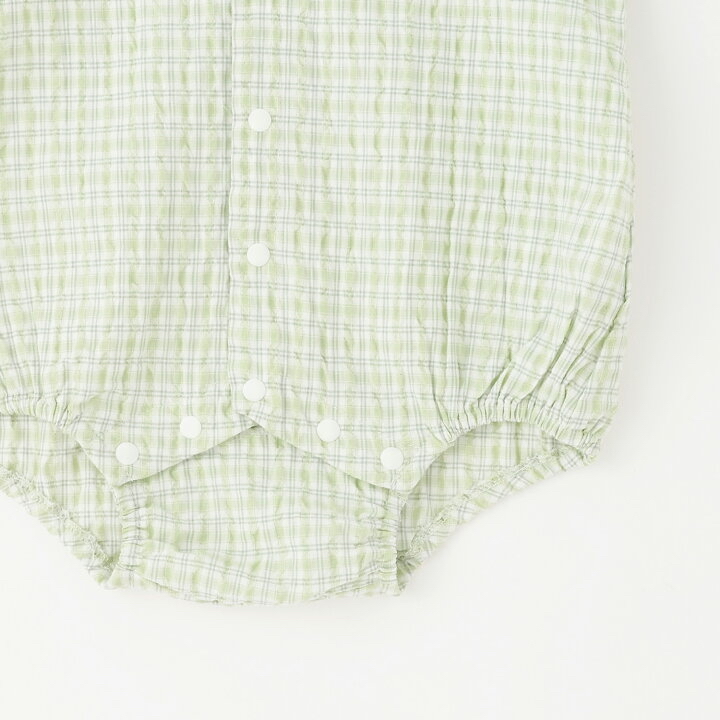 🇯🇵預訂 日本直送🇯🇵Petit Main三色水果刺繡翻領格紋短袖包屁衣