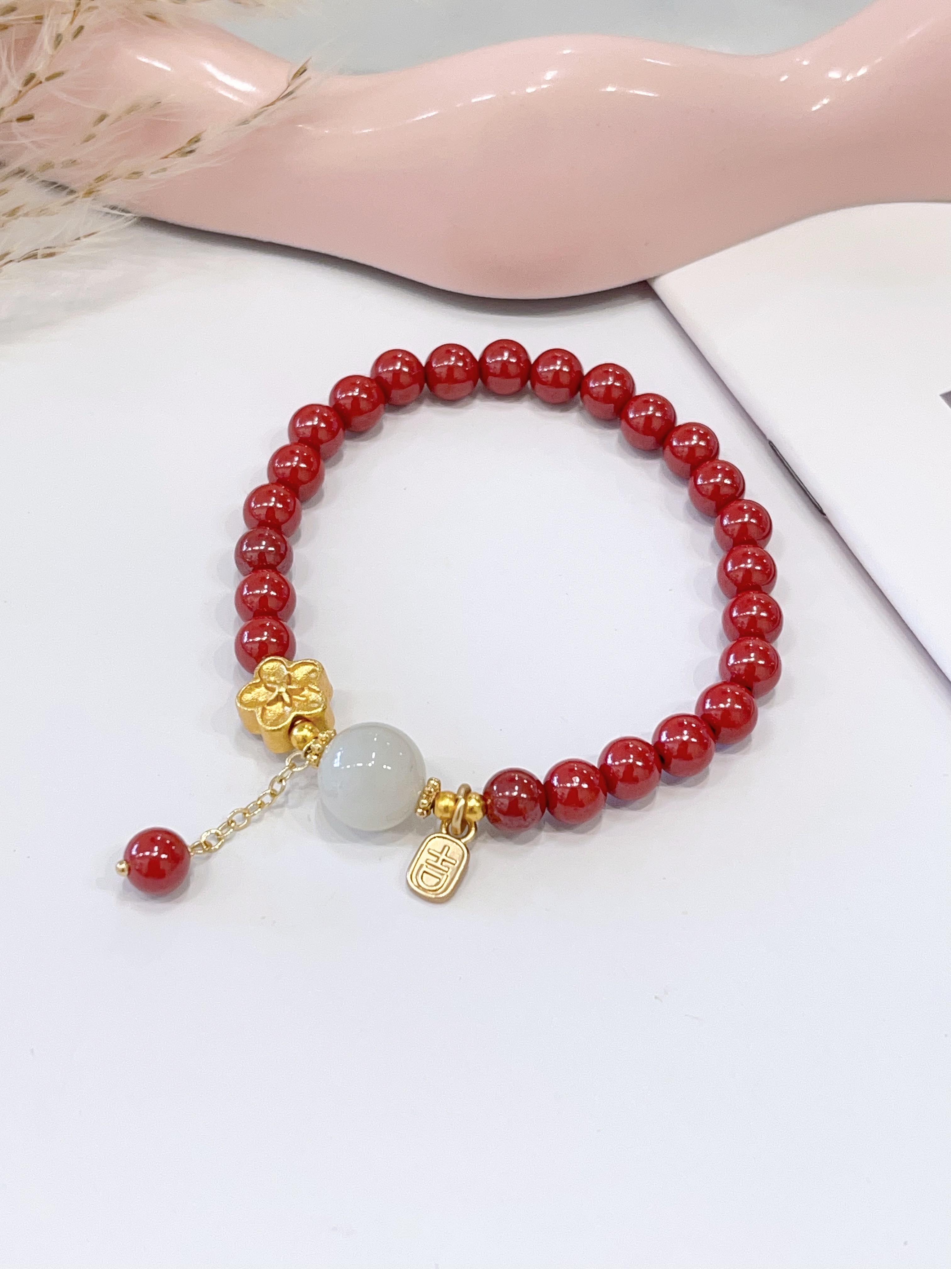 🌙✨ 帝王砂 × 白月光手串 Imperial Cinnabar Sand & Moonstone