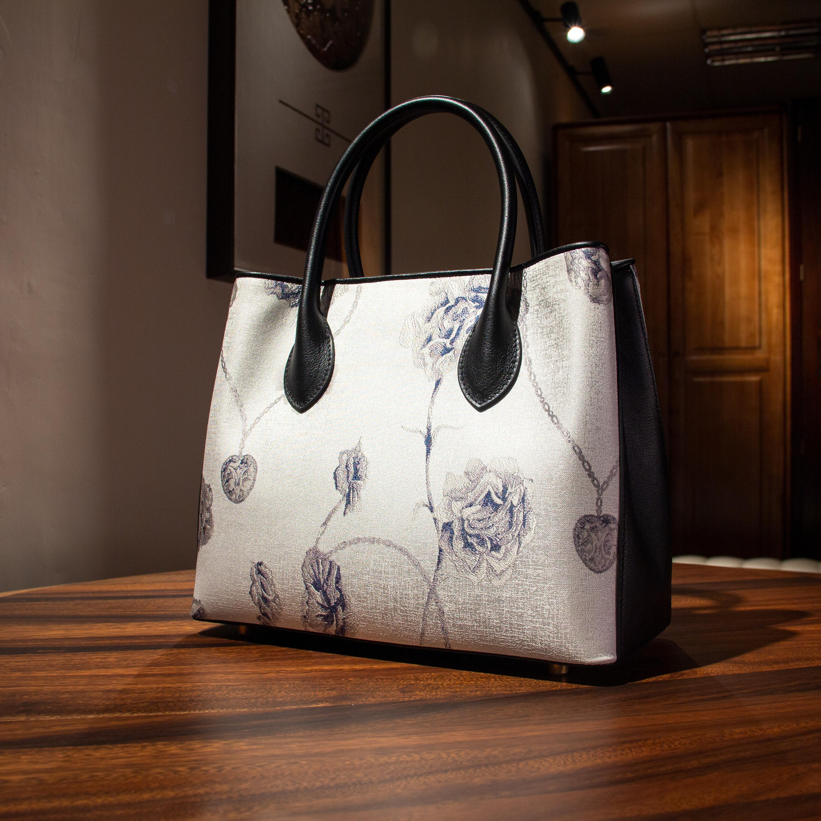 宋錦∞新中式國風牛皮手袋。上久楷