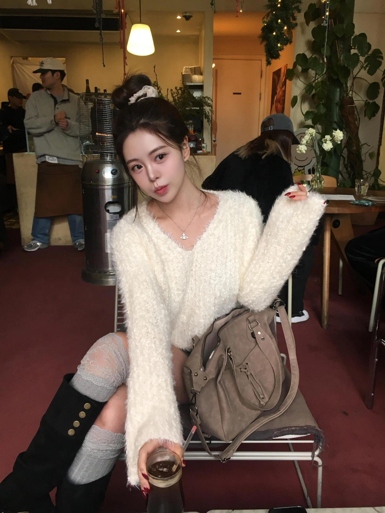 【 新品追加🥂| 一秒心動˚ʚɞ💓超級美Bling粒粒棉花糖～高質量兩穿針織上衣☁️🤍】Sparkle Marshmallow Knit Top(三色入)