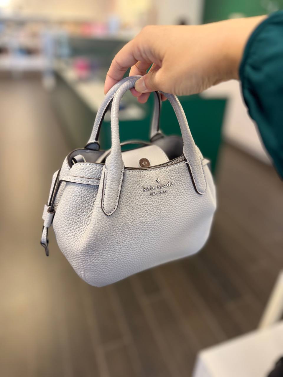 香港現貨-KATE SPADE Dumpling Mini Satchel In Mountain Grey