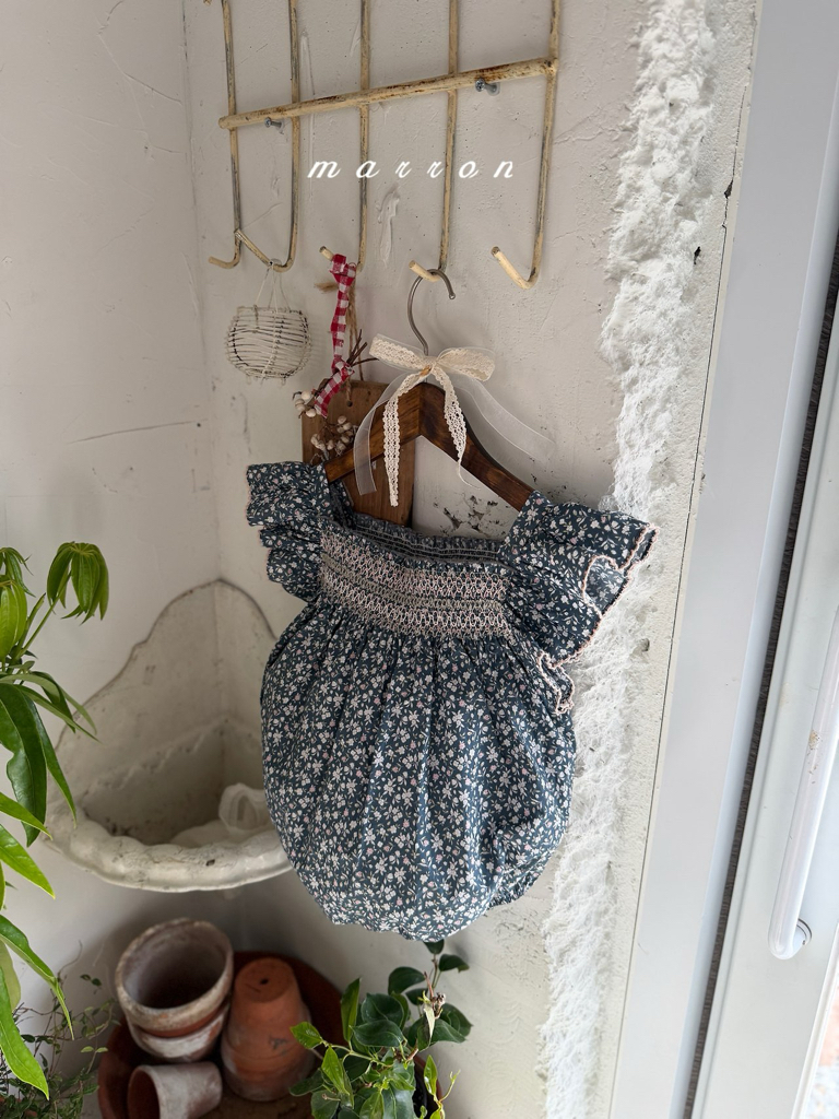 ☀️預訂 韓國直送☀️🇰🇷Marron兩色花卉荷葉袖背心包屁衣