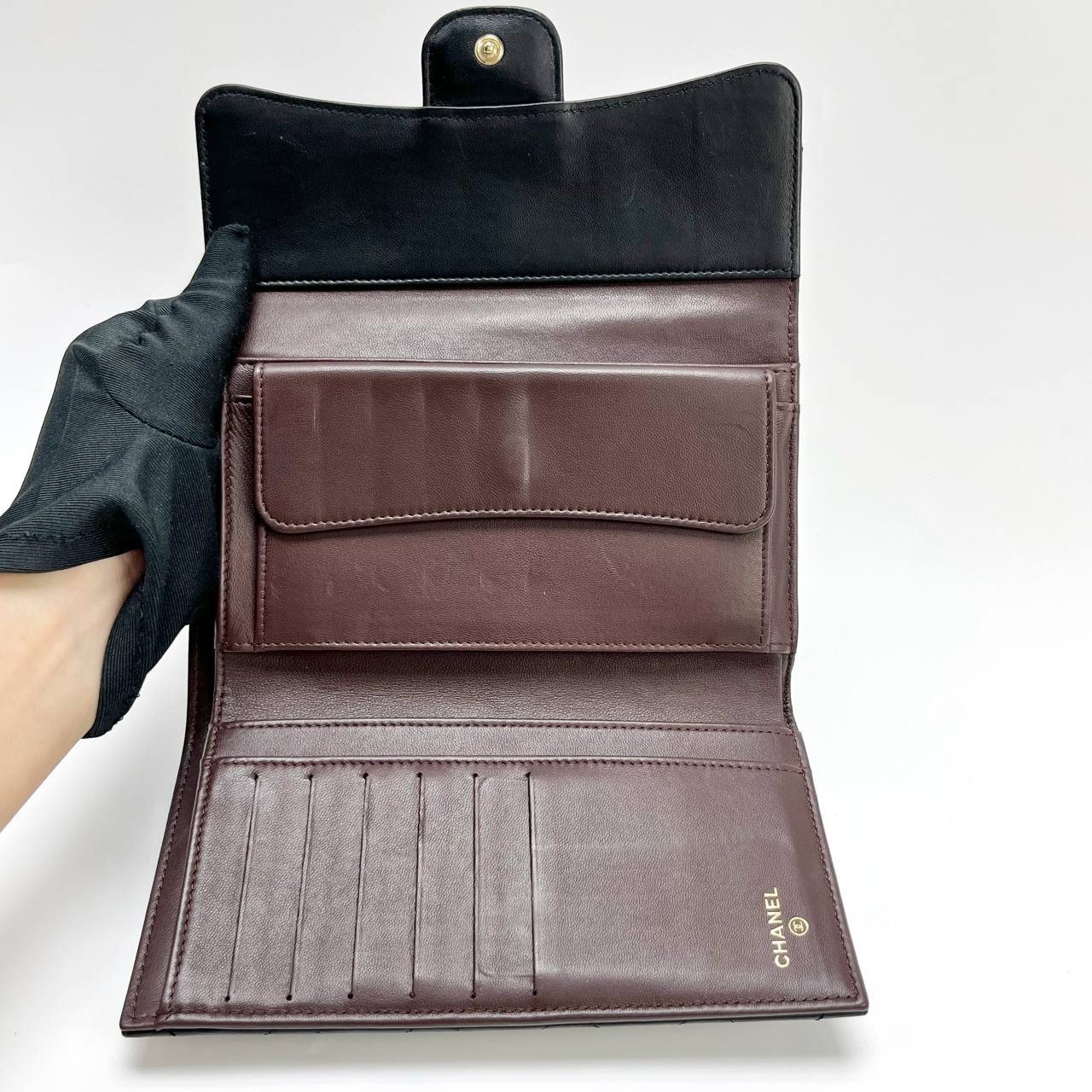 Chanel Classic Flap Black Lambskin Long Wallet GHW (Serial 20)