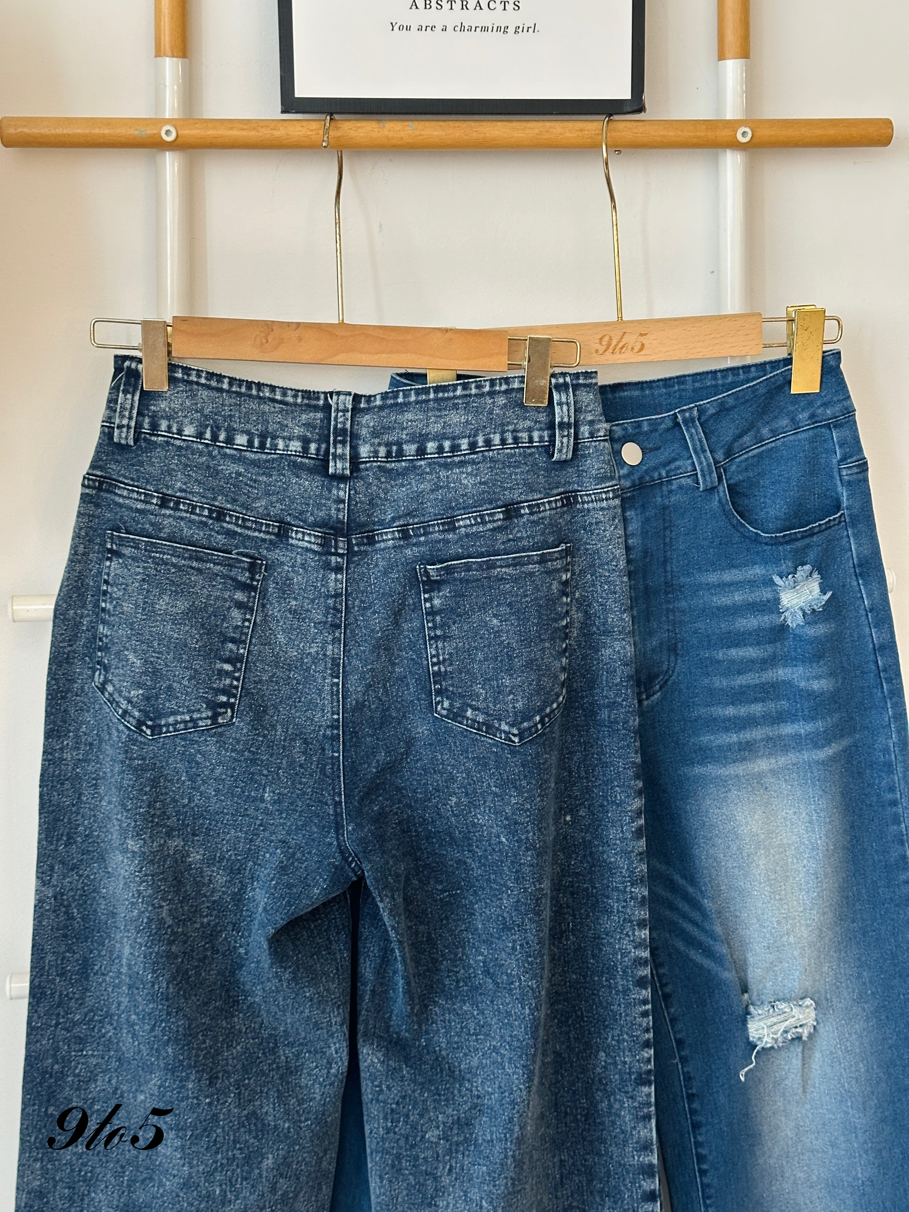 S1781 Denim Long Pants - Blue & Dark Blue