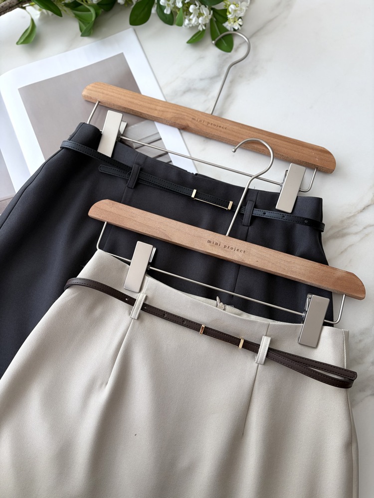 The Classy Belted Skirt (Beige)