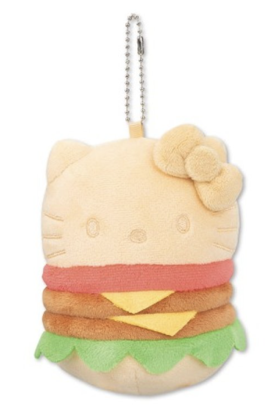 Sanrio Hello Kitty 燒燶漢堡包 毛公仔球鏈掛件吊飾 Avail 