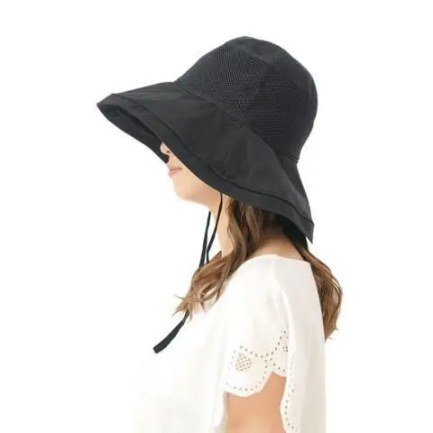 現貨🌸日本直送 |日本抗UV |接觸冷感 |防曬帽/太陽帽（黑色）