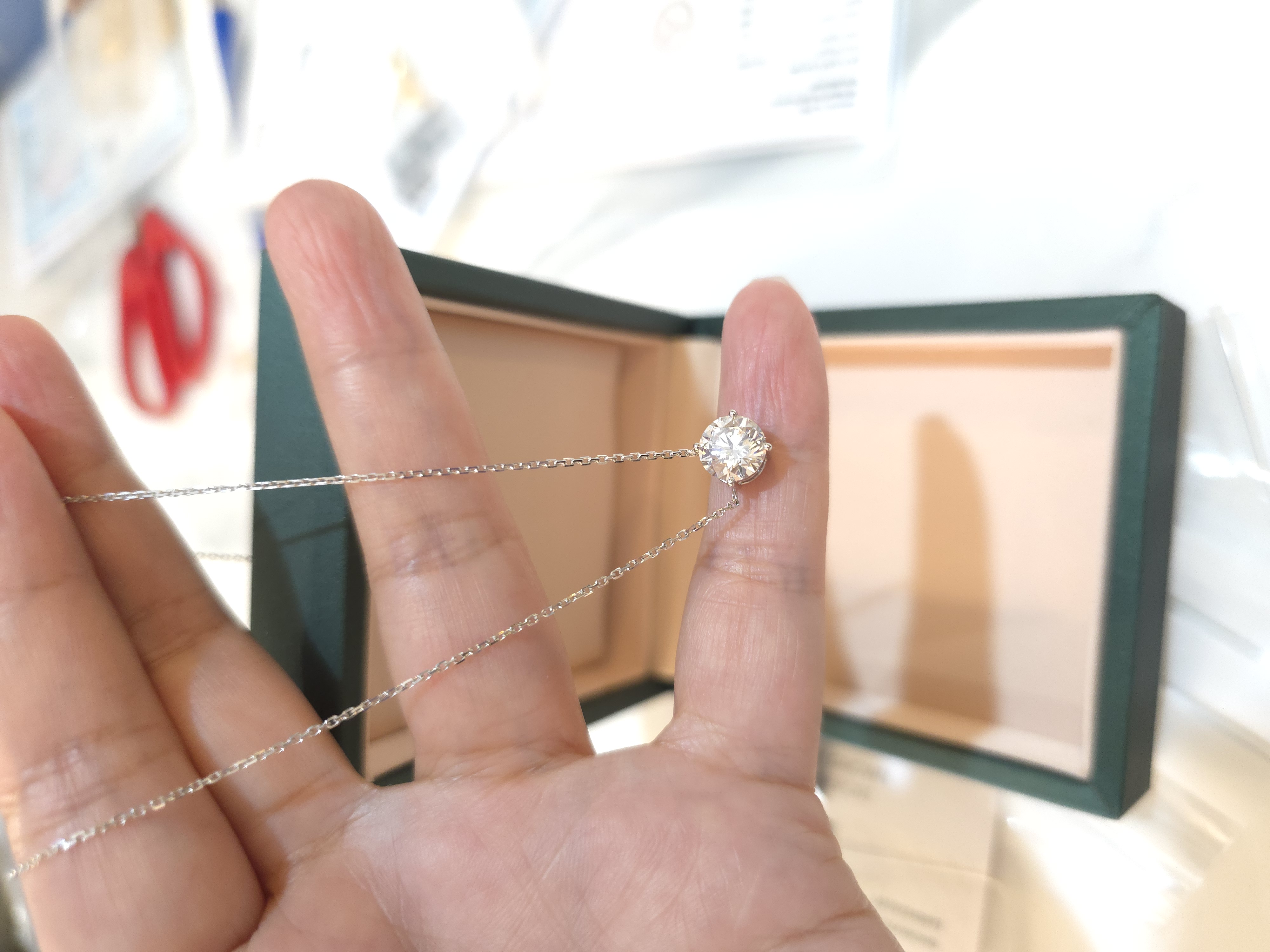 18K 培育鑽石項鍊 D1.57 G2.283g