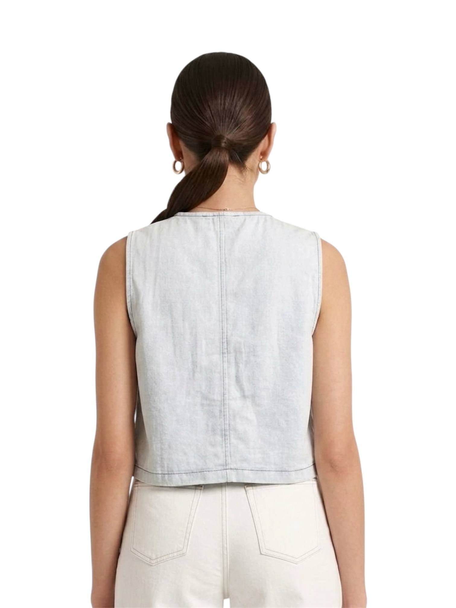 W2695 - Denim Sleeveless Top