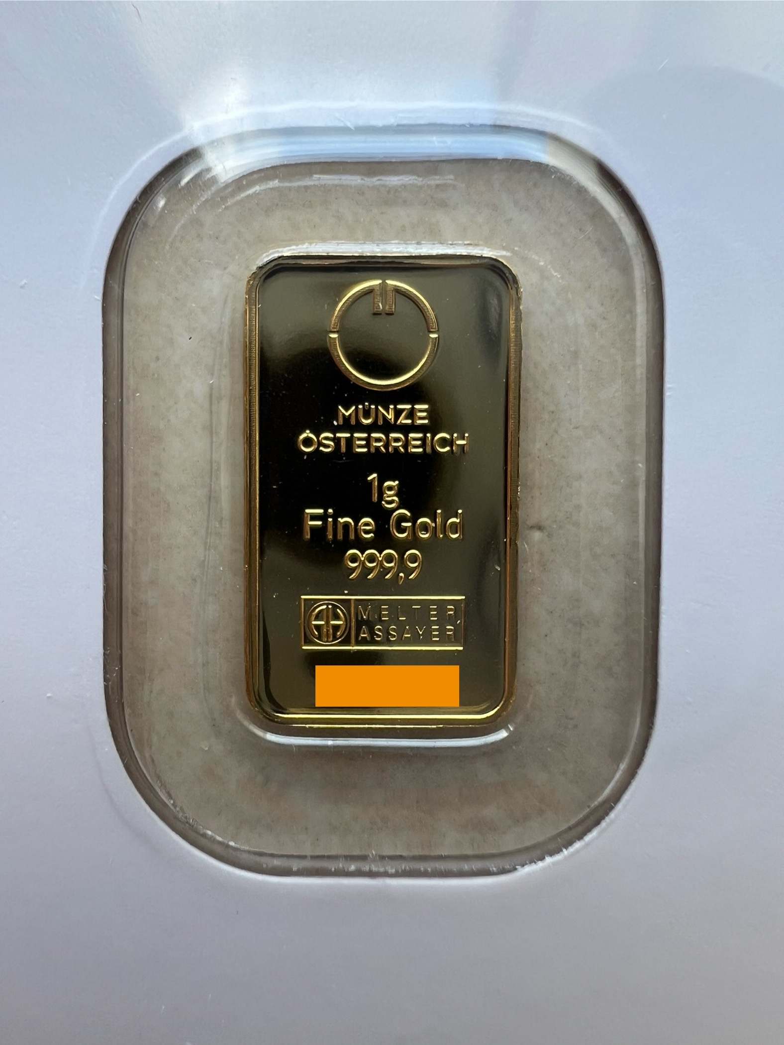 (SN693778) AUSTRIAN MINT Kinebar 1g 🇦🇹 Gold Emas 999.9 MUNZE 镭射金
