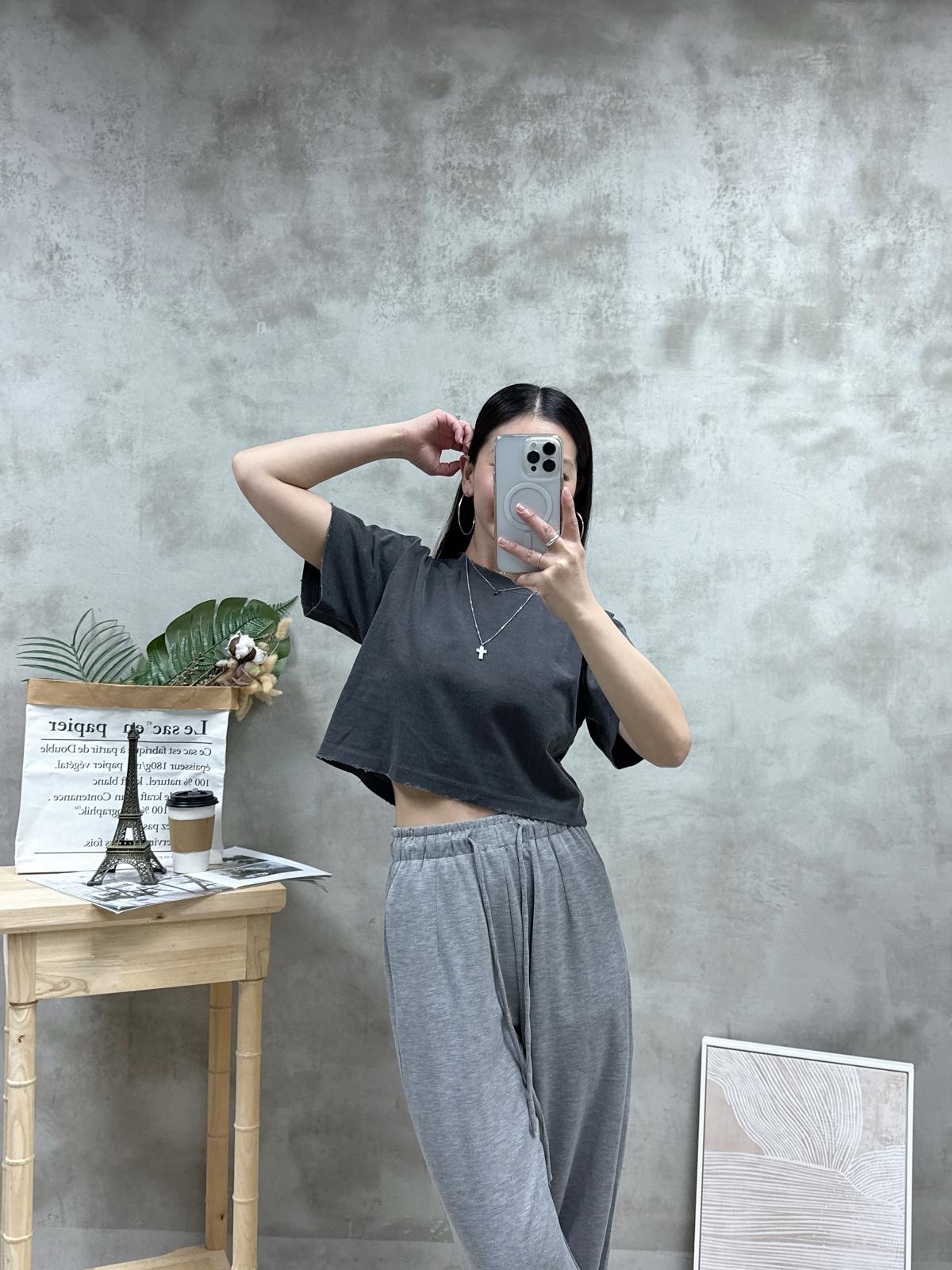 石磨爛洗水棉短Tee