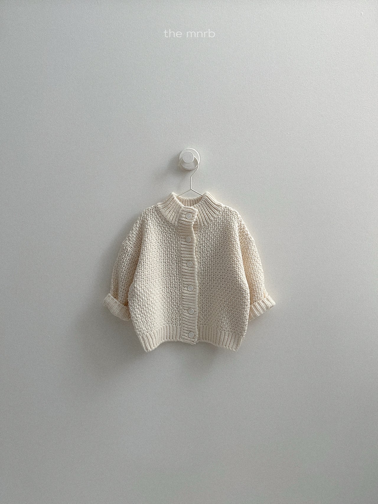 Mnirobe | Waffle High-Neck Cardigan
