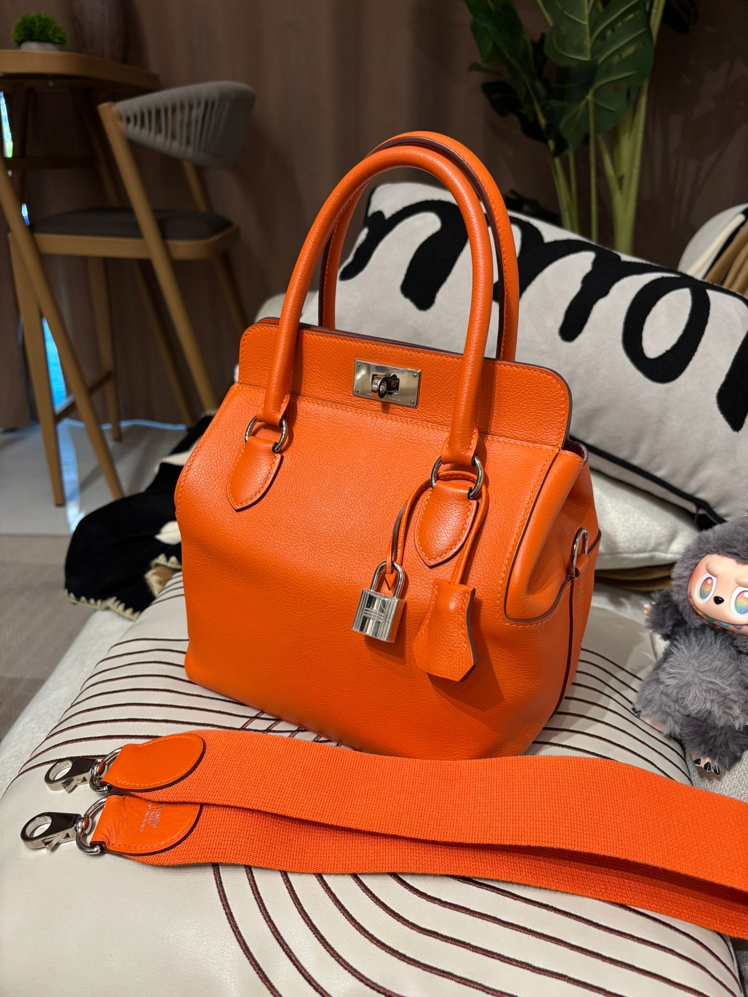 Hermes toolbox 20,orange ,STAMP T evercolor,100%Authentic ,90%new ✅KEY LOCK ✅dust bag✅STRAP