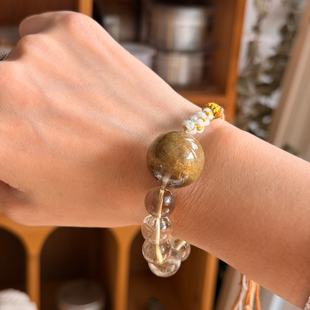 魔鬼髮晶/銀髮晶+金髮晶襯手繩系列