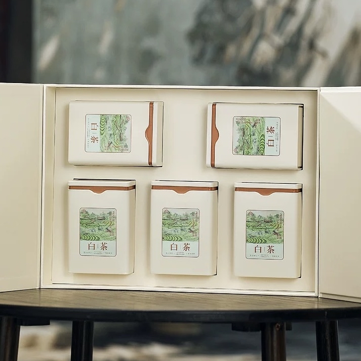 【私家茶园】大自然的馈赠古树月光白茶五罐装中国好茶送礼推荐礼物礼盒礼篮