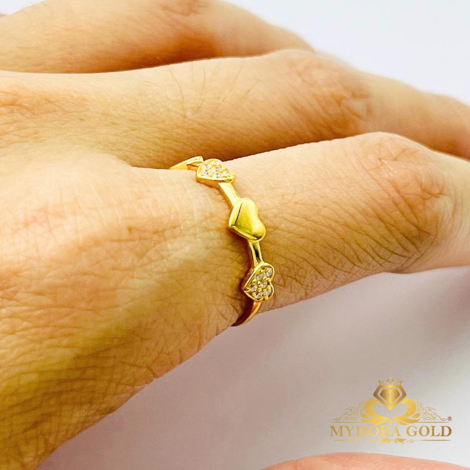 MYDORA Cincin Batu CZ Love Link l EMAS 916/22K