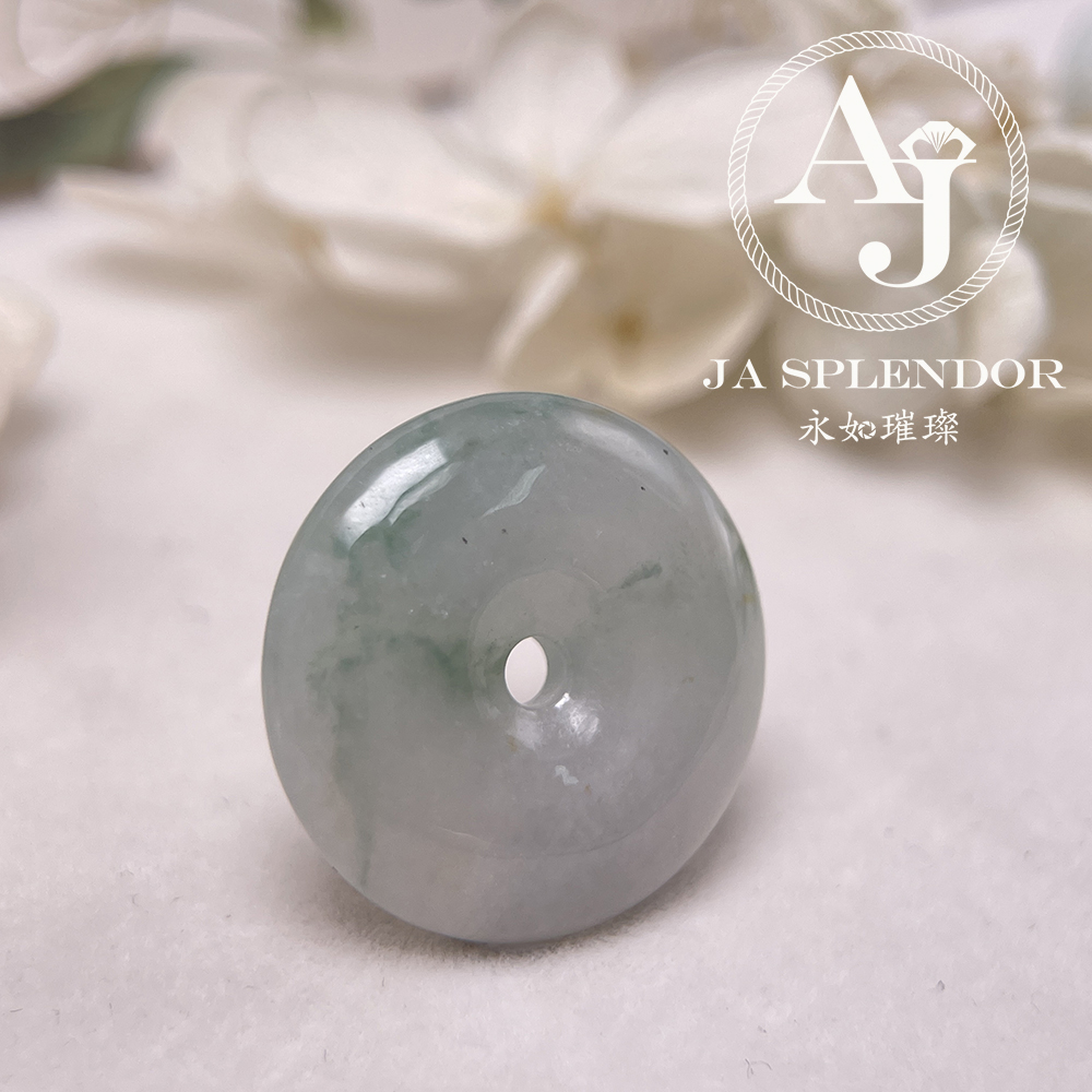JN-175 天然翡翠A玉 冰潤飄綠平安扣