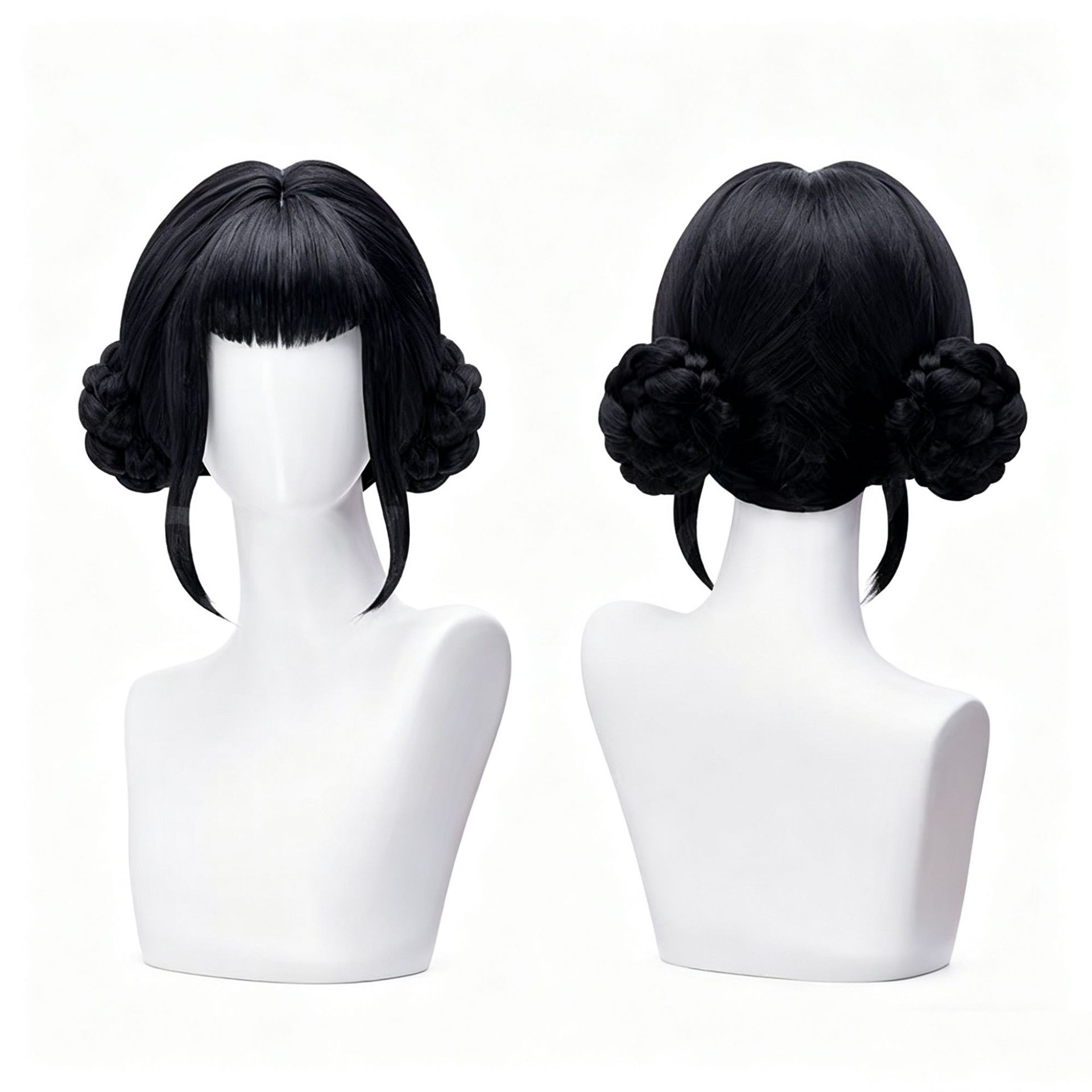 Zoey 成人黑色雙丸子 Cosplay 假髮 Anime 角色扮演假髮 Kpop Demon Hunters Wig Lets Cosplay cos1156B