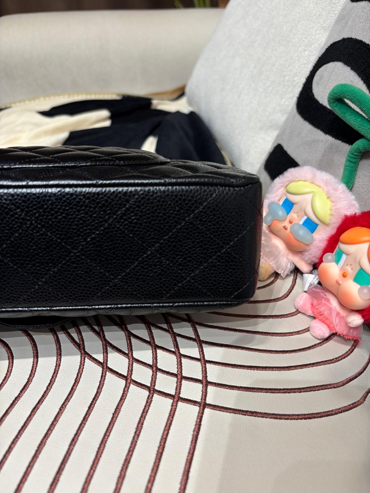 Chanel Classic A01112 黑色荔枝牛皮金鏈 100%Authentic, 98%New ✅收據✅Card✅Dust bag✅Box