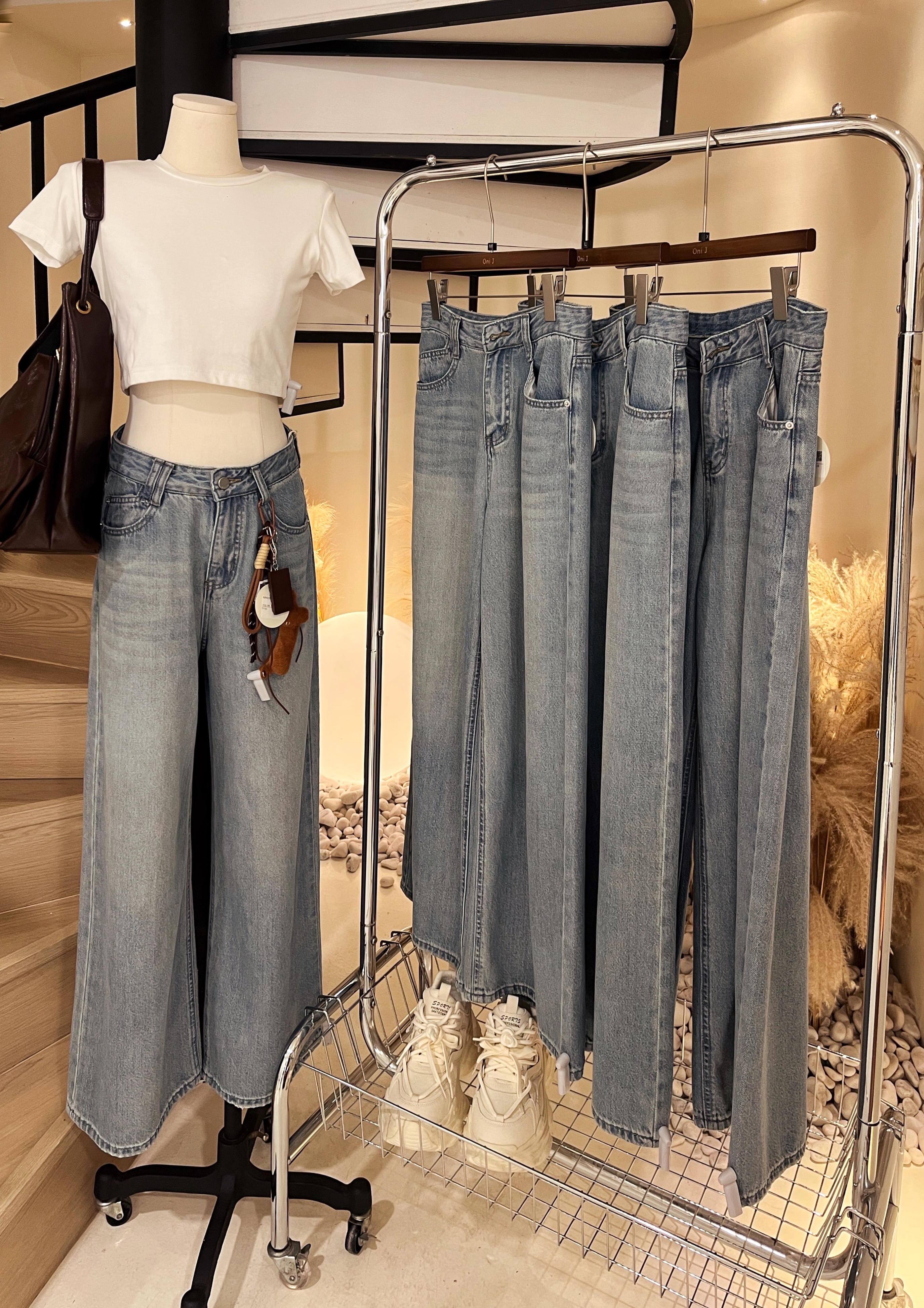 6829十分阔腿牛仔裤