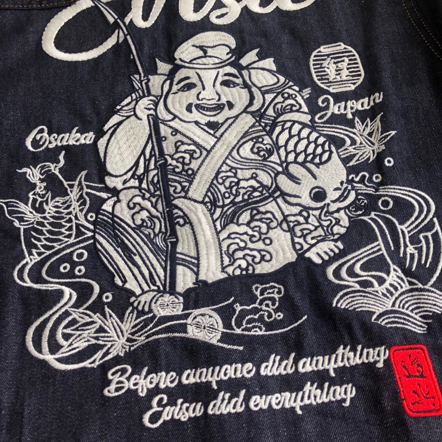 預訂 EVISU 福神釣魚翁刺繡牛仔襯衫 #96966