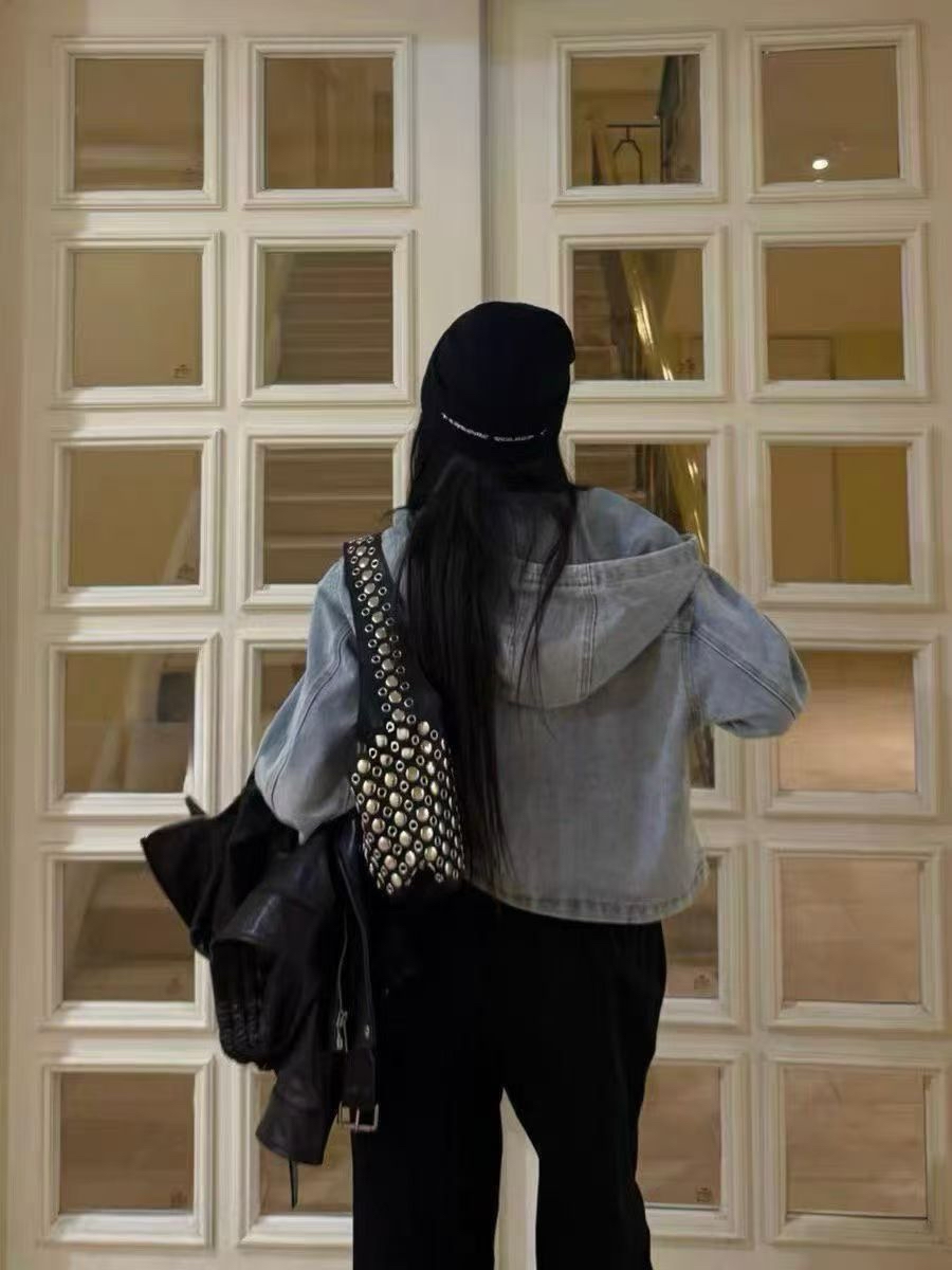 洗水有帽牛仔外套 