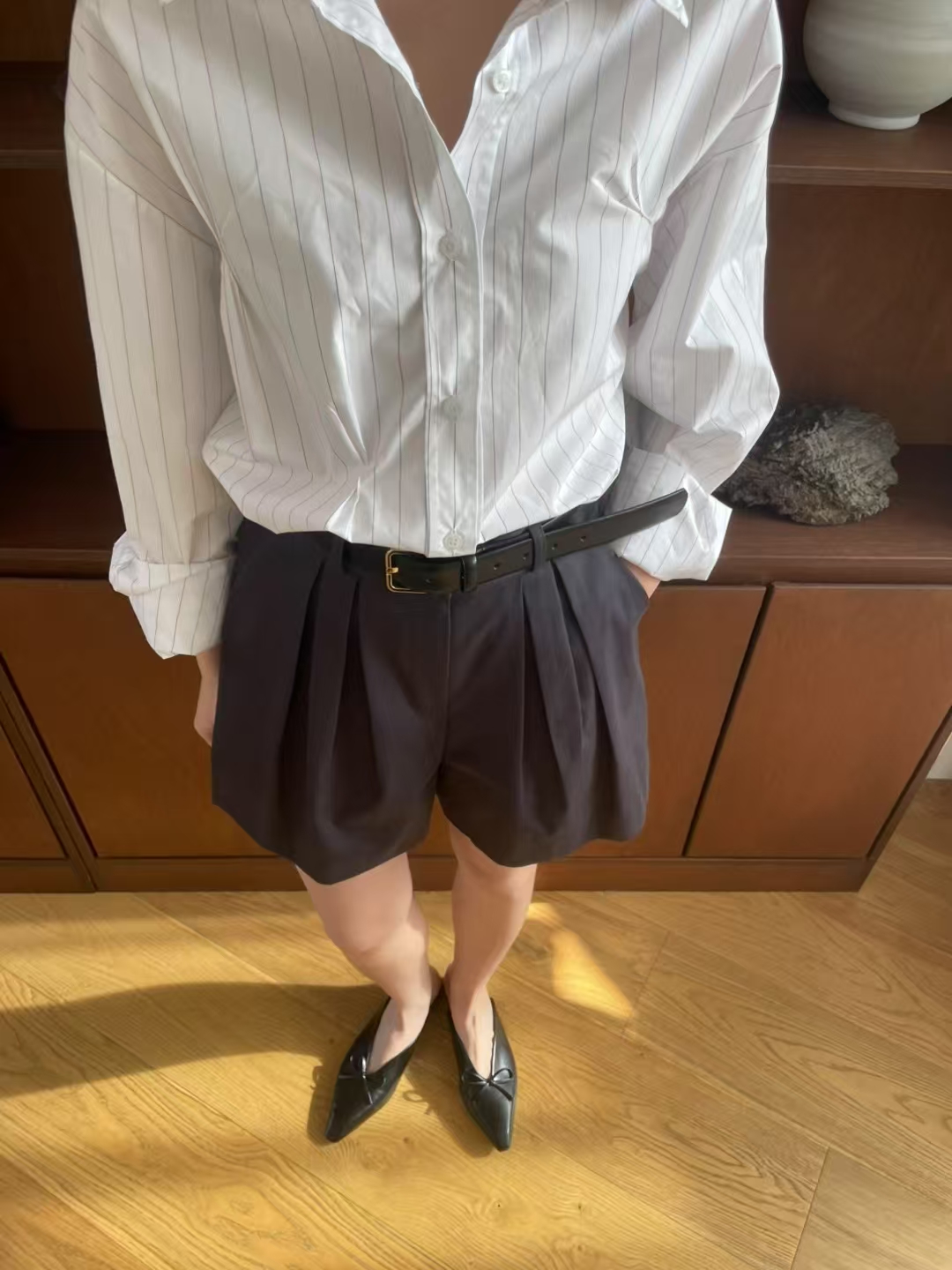 High-Waisted Pleated Tailored Shorts‖ 高腰立体褶裥西装短裤 KR0447332