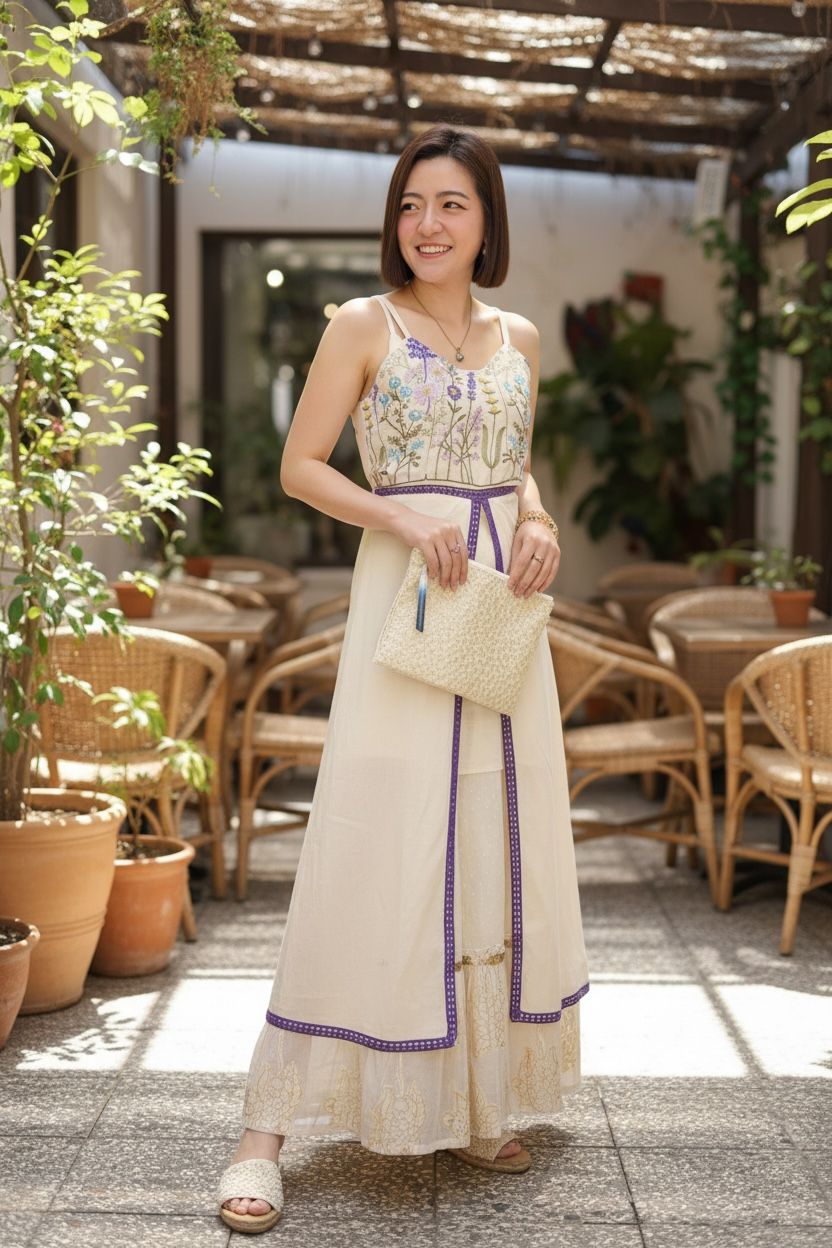 Purple Emb. Sleeveless OP 31"-44" #1459