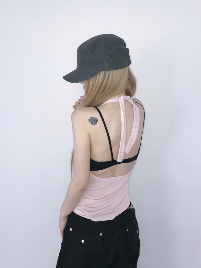 Halterneck Graphic Slim Fit Top