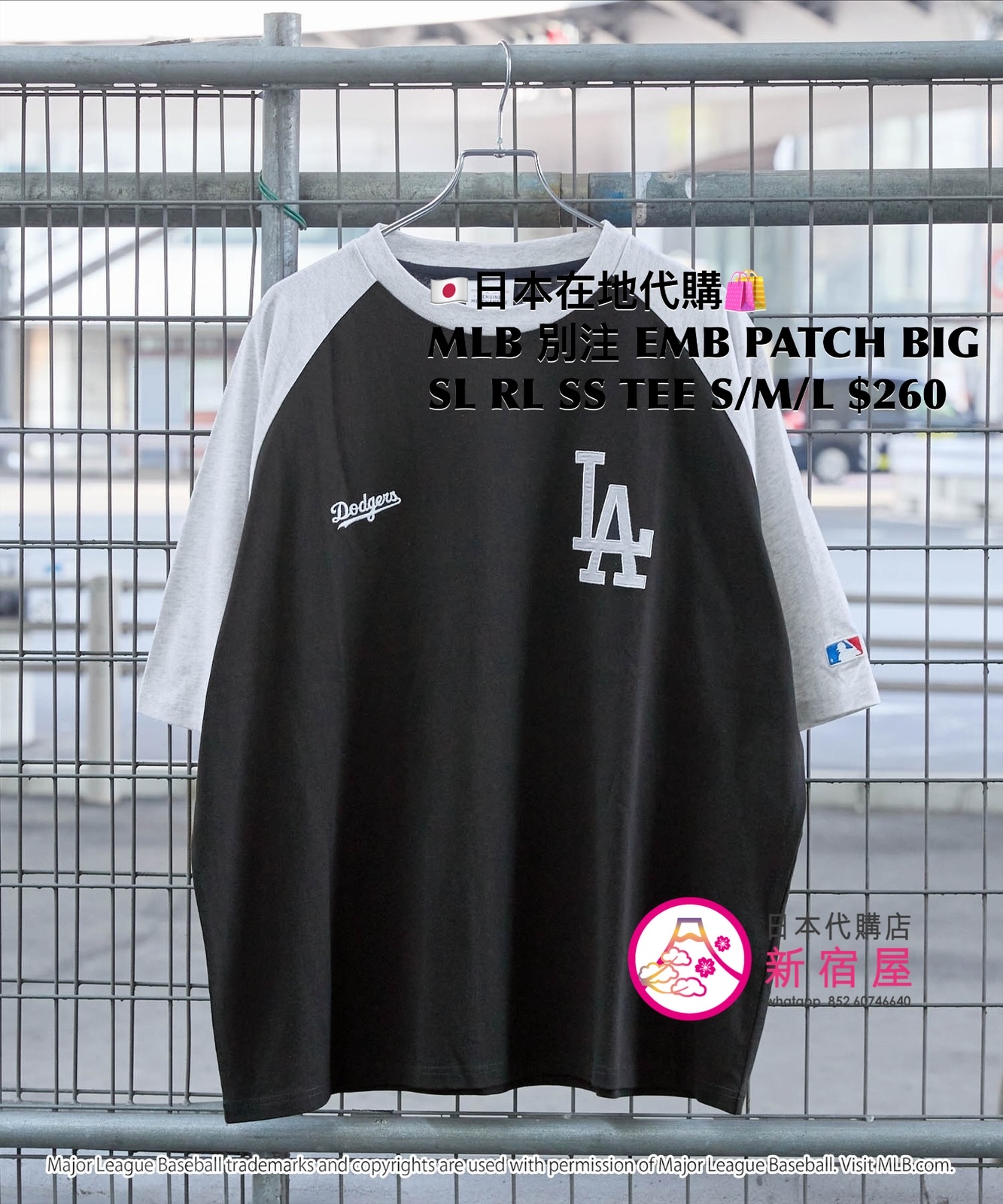MLB 別注 EMBROIDERED PATCH BIG SILHOUETTE RAGLAN SS T-SHIRT