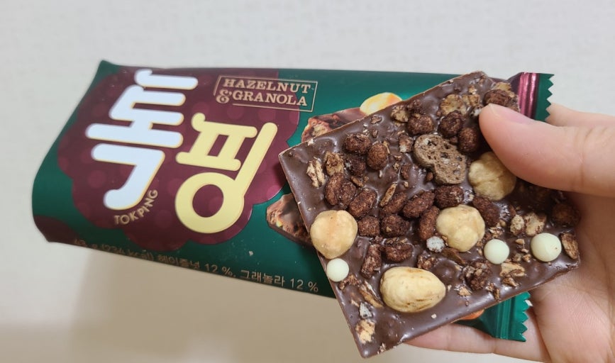 韓國 Orion TOKPING 杏仁/榛子 脆脆燕麥 朱古力｜Almond / Hazelnut Granola Chocolate
