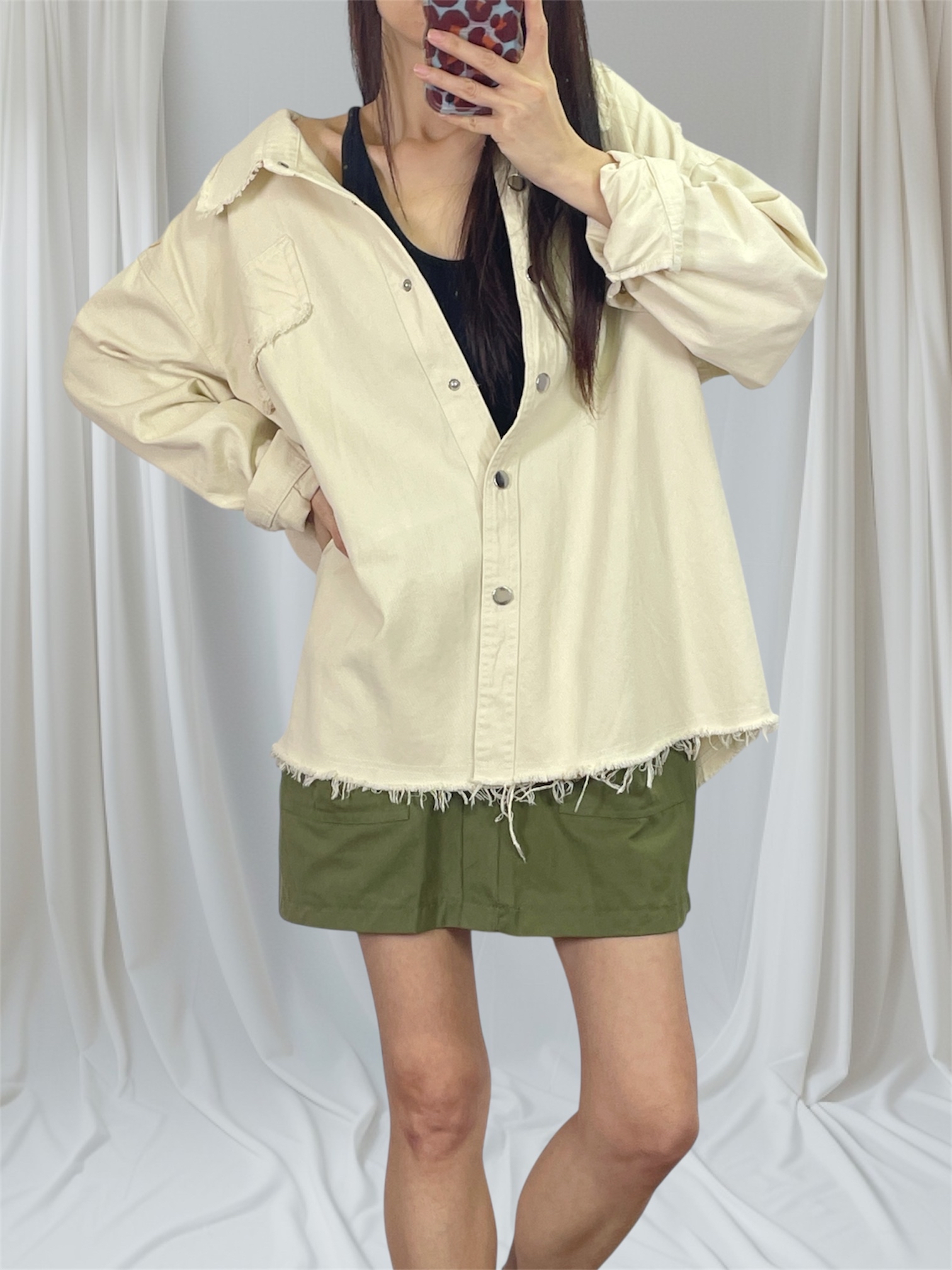 K5555 蘇蘇邊恤衫外套