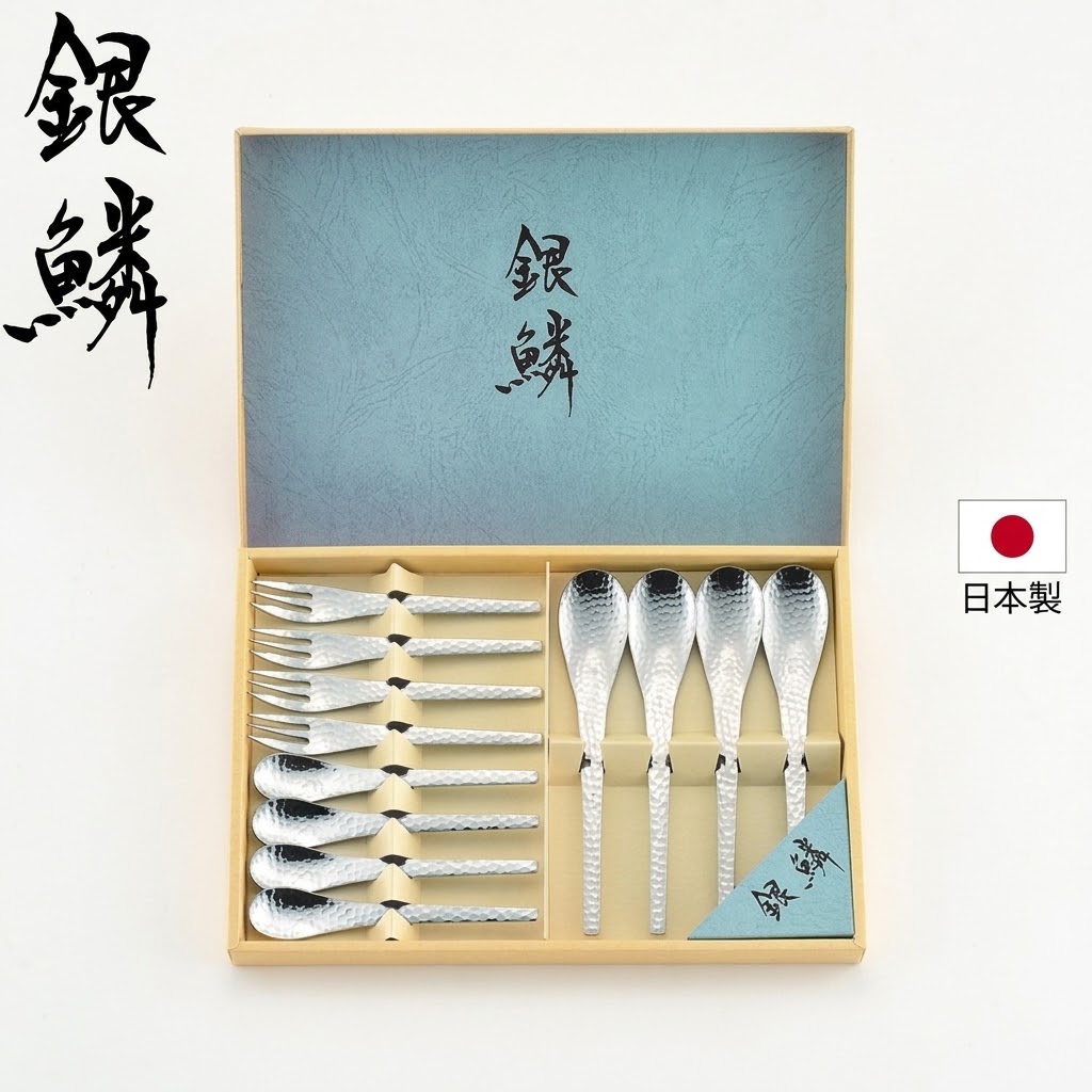 🔥🔥【日本製《銀鱗》鎚目餐具組】12件裝
