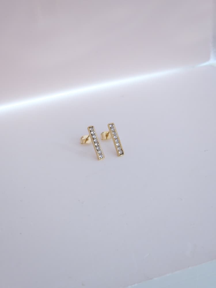 Pave Bar Stud Earrings