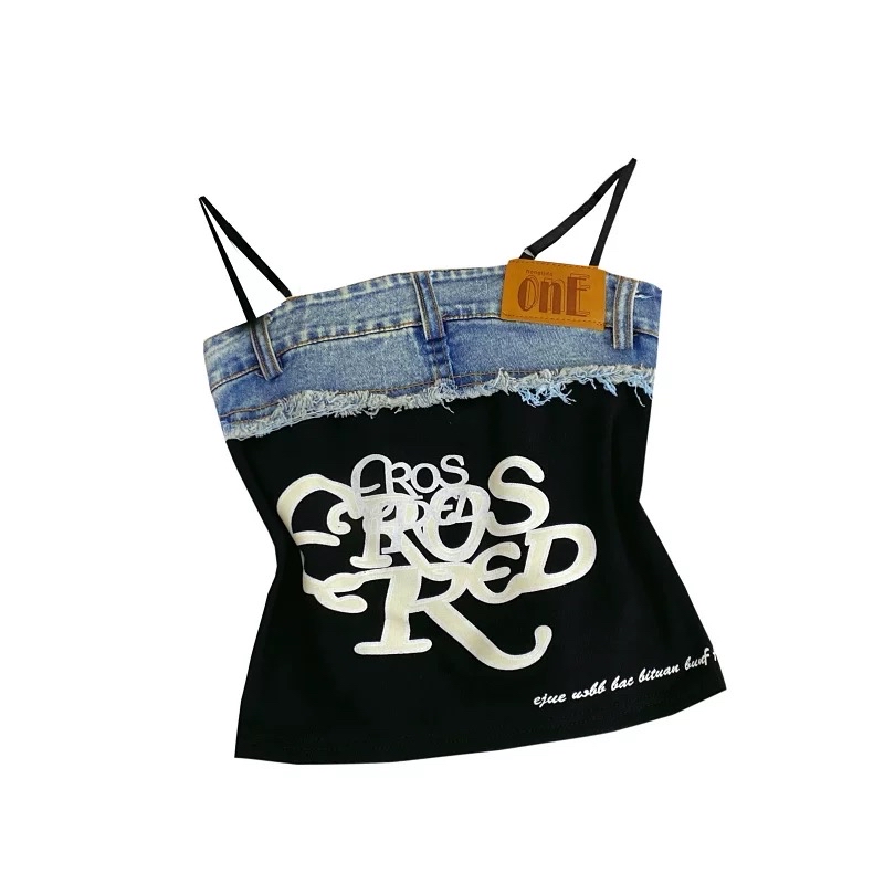 TP468美式字母印花吊带