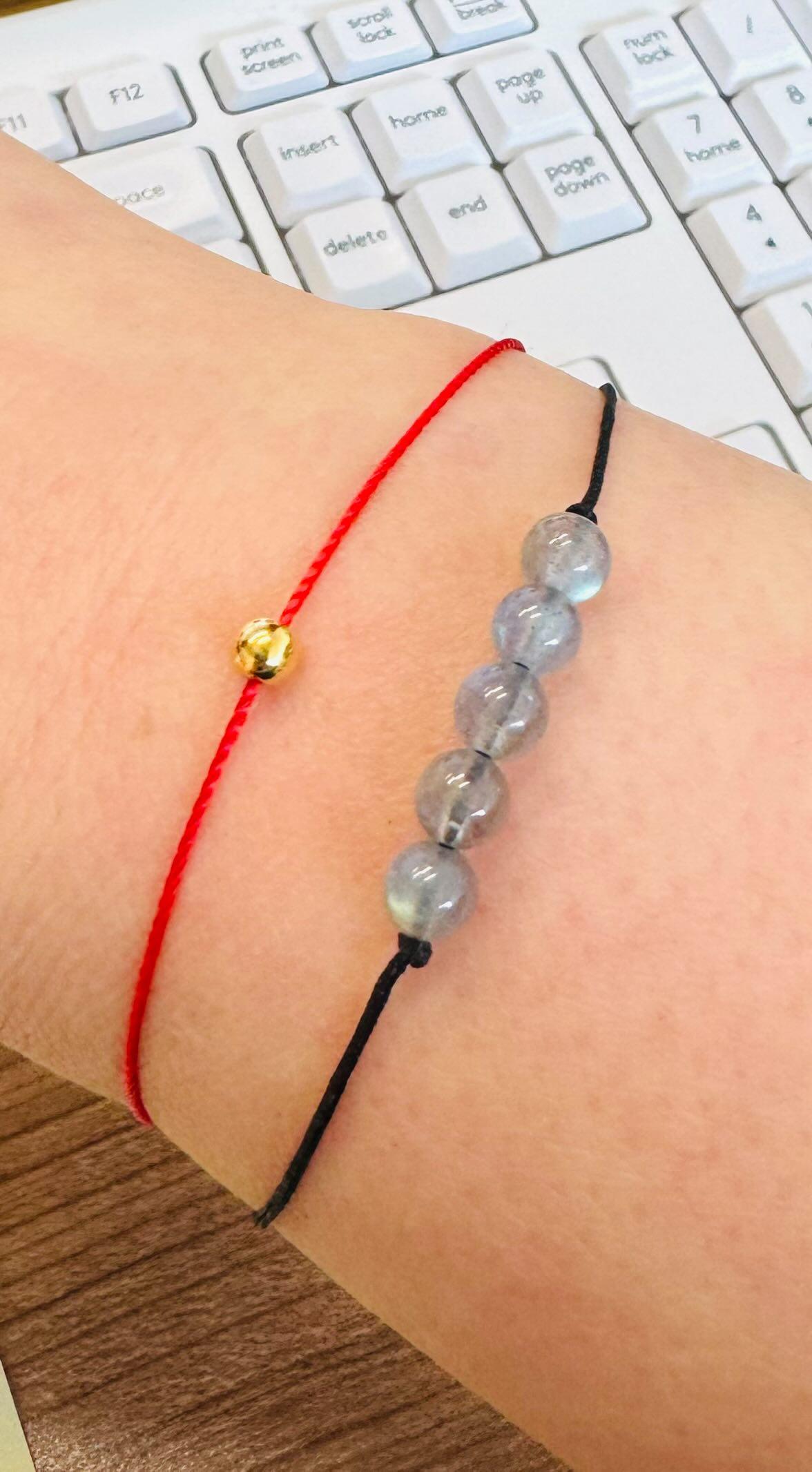 拉長石銀扣手繩(5粒)