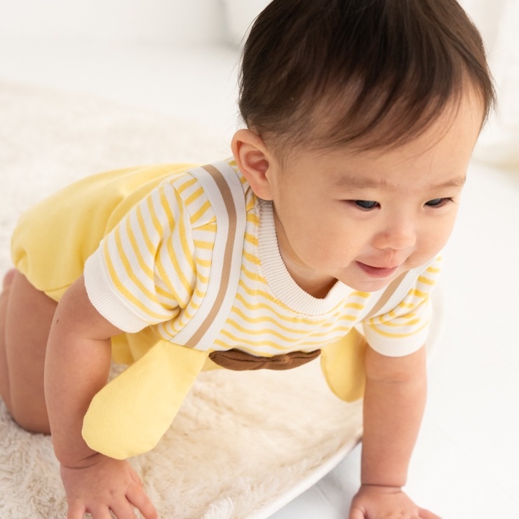 🇯🇵限量預訂 日本直送🇯🇵布甸狗條紋吊帶短袖包屁衣