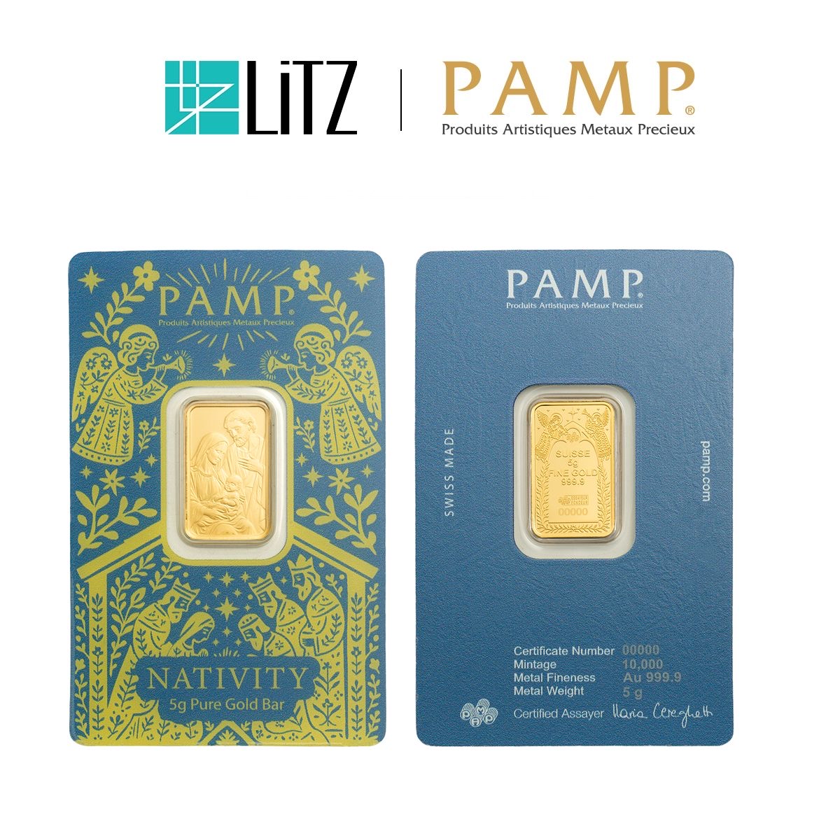[5 gram] LITZ PAMP The Nativity Limited Edition Gold Bar (999.9) PG088