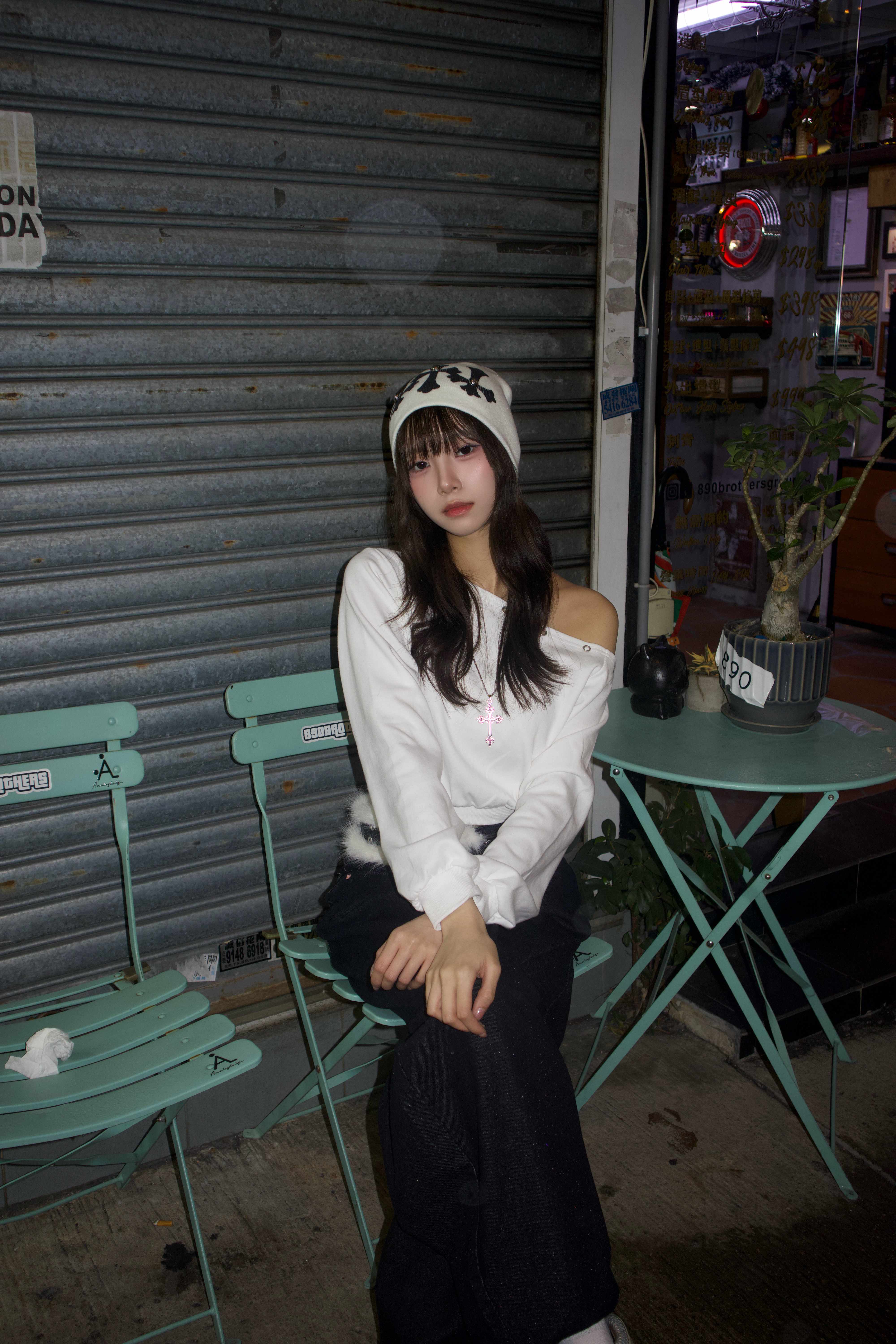 已售罄❌韓國寬鬆露膊窩釘hoodie 