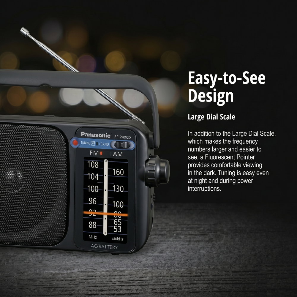 Panasonic Portable AM/FM Radio  RF-2400D IE